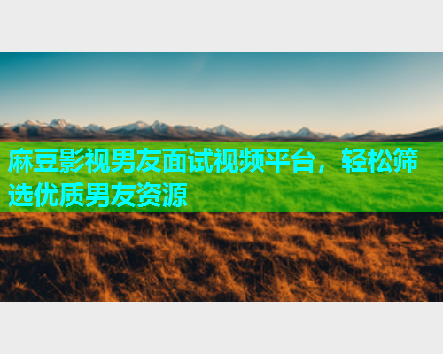 麻豆影视男友面试视频平台，轻松筛选优质男友资源  第1张